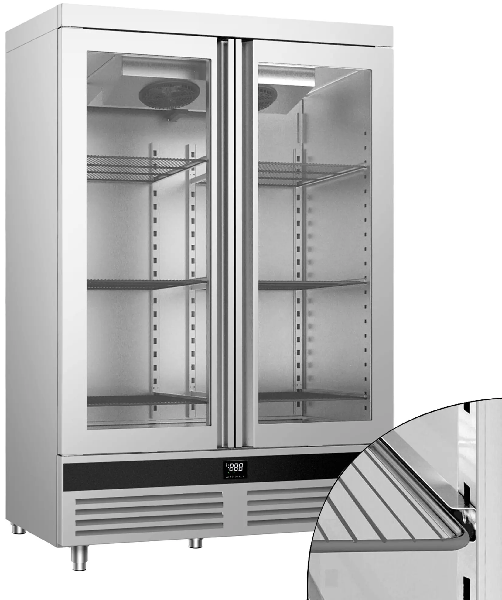 Холодильный шкаф GGM Gastro Premium GKND1400-2G (Inox) - 5