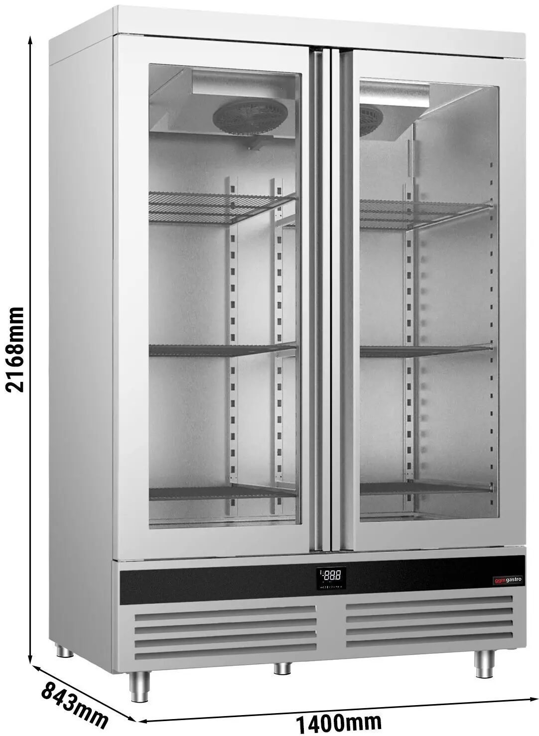 Холодильный шкаф GGM Gastro Premium GKND1400-2G (Inox) - 6