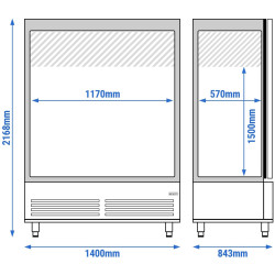 Холодильный шкаф GGM Gastro Premium GKND1400-2G (Inox) Thumb