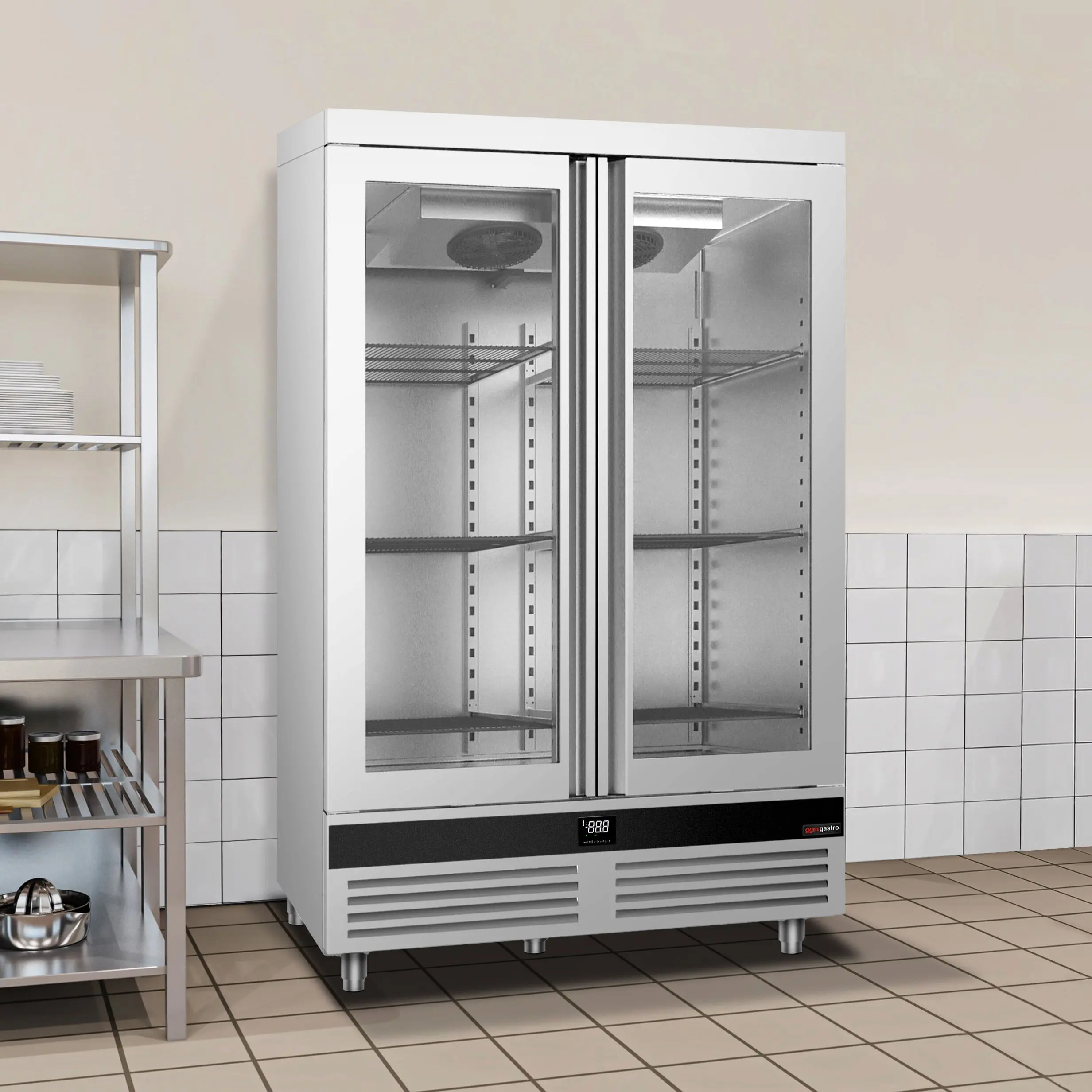 Холодильный шкаф GGM Gastro Premium GKND1400-2G (Inox) - 8