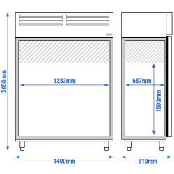 Dulap frigorific GGM Gastro Premium KF1400NDG-EF (Inox) Thumb