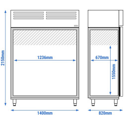 Dulap frigorific GGM Gastro Premium KSF1400ET2-EF (Inox) Thumb