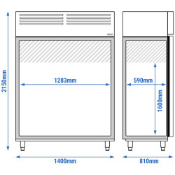 Dulap frigorific GGM Gastro Premium KSF1400GT2-EF (Inox) Thumb