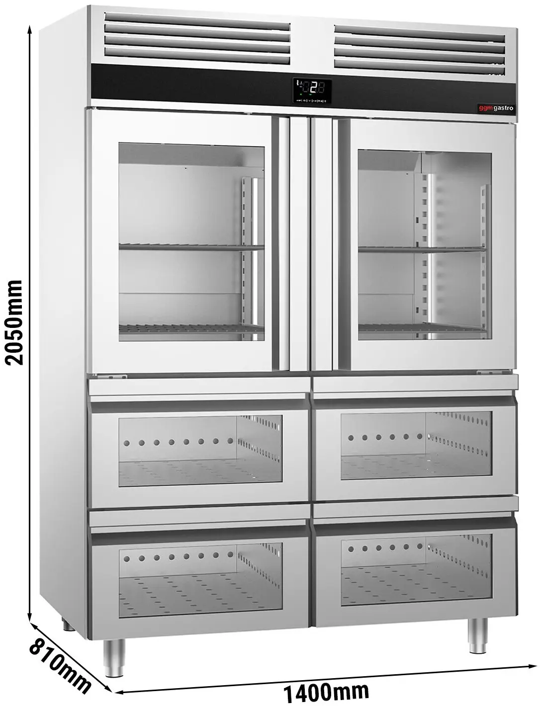 Холодильный шкаф GGM Gastro Premium KSF1482GS (Inox) - 11