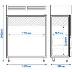 Холодильный шкаф GGM Gastro Premium KSF1482GS (Inox) Thumb