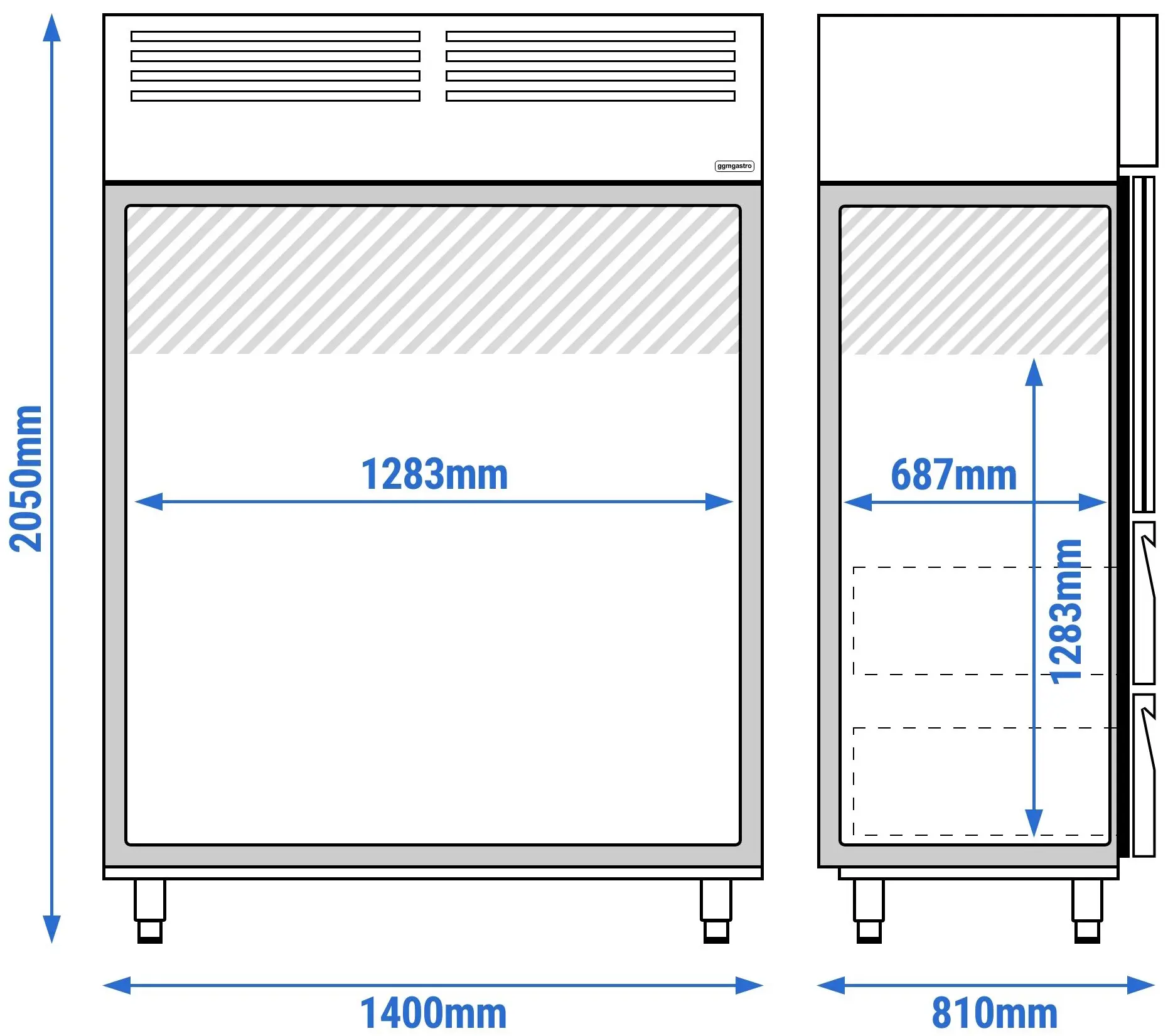 Холодильный шкаф GGM Gastro Premium KSF1482GS (Inox) - 12