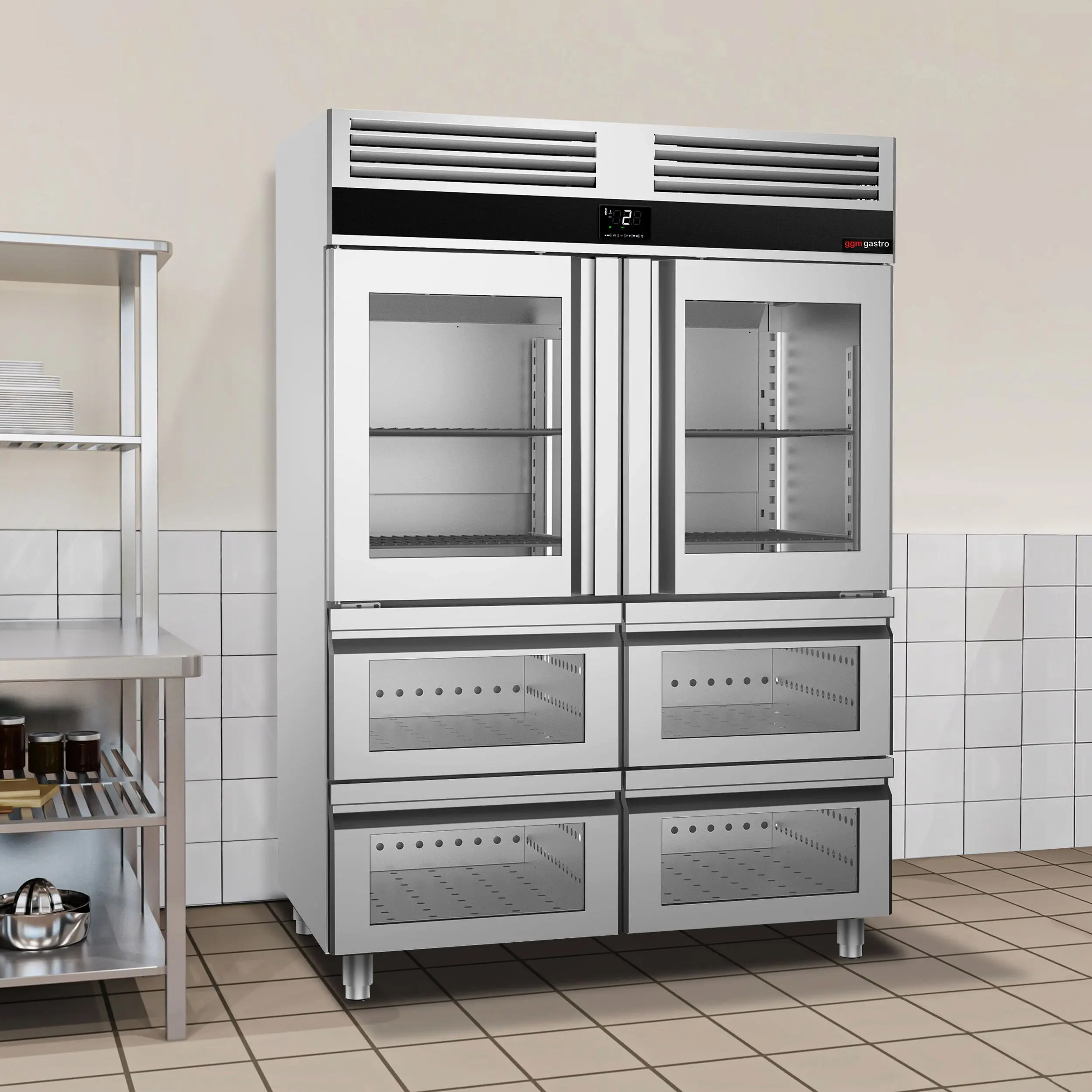 Холодильный шкаф GGM Gastro Premium KSF1482GS (Inox) - 13