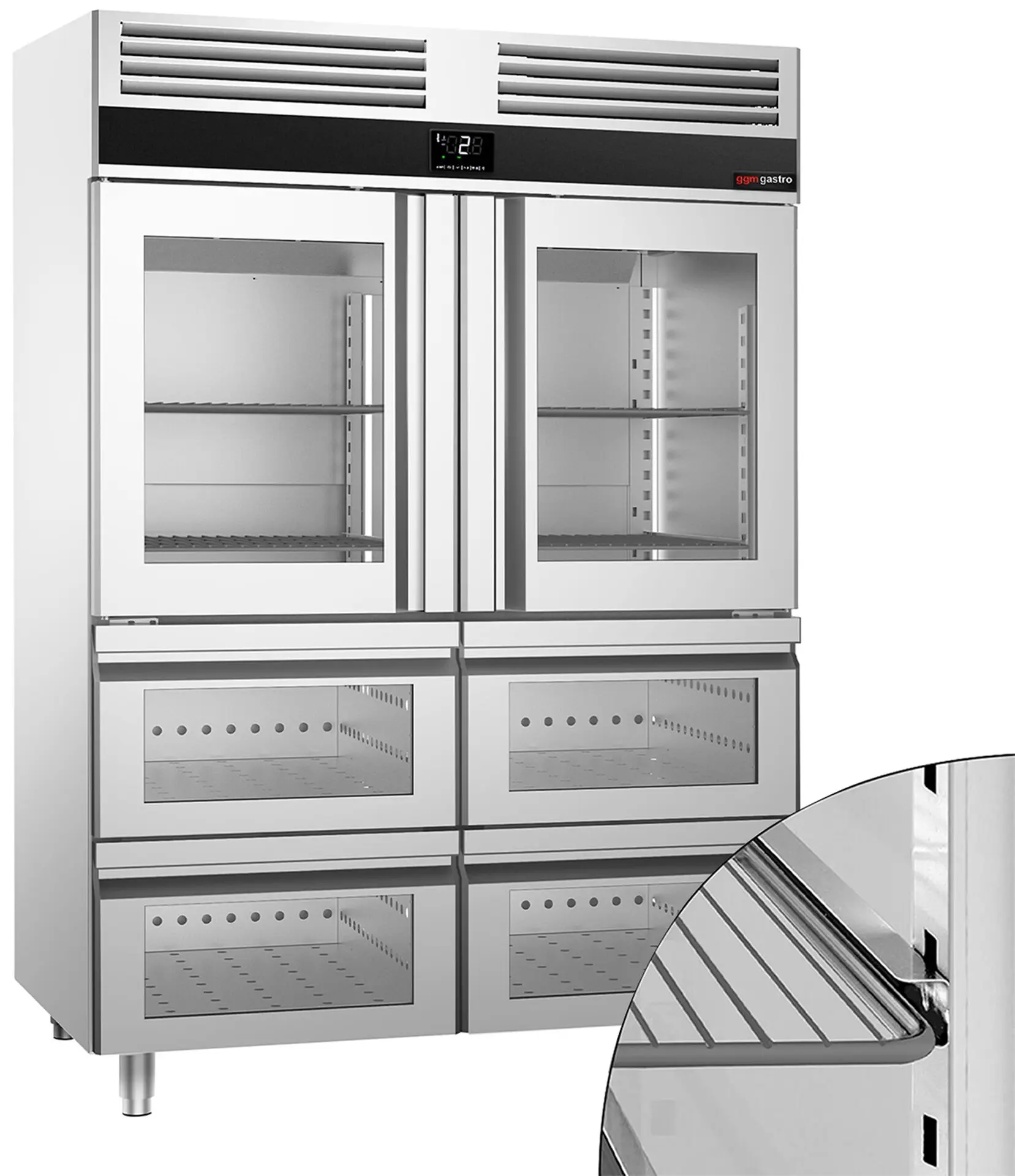 Холодильный шкаф GGM Gastro Premium KSF1482GS (Inox) - 10