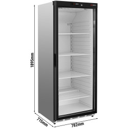 Холодильный шкаф GGM Gastro Premium KSS600HGN (Black/Inox) Thumb
