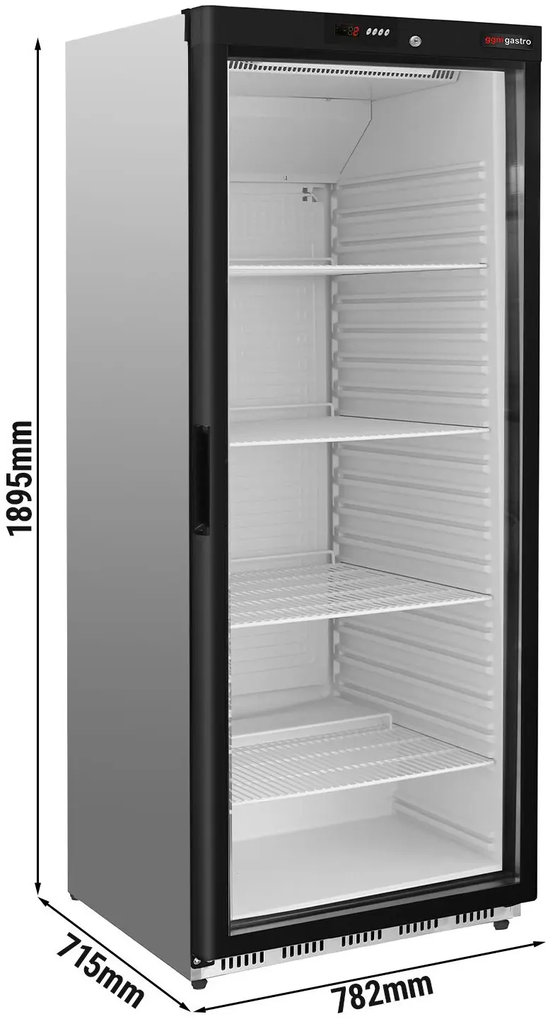 Холодильный шкаф GGM Gastro Premium KSS600HGN (Black/Inox) - 4