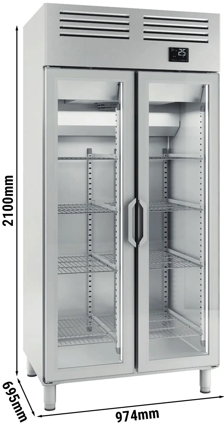 Dulap frigorific GGM Gastro Premium Plus KGI107T2G (Inox) - 4