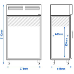 Dulap frigorific GGM Gastro Premium Plus KGI107T2G (Inox) Thumb
