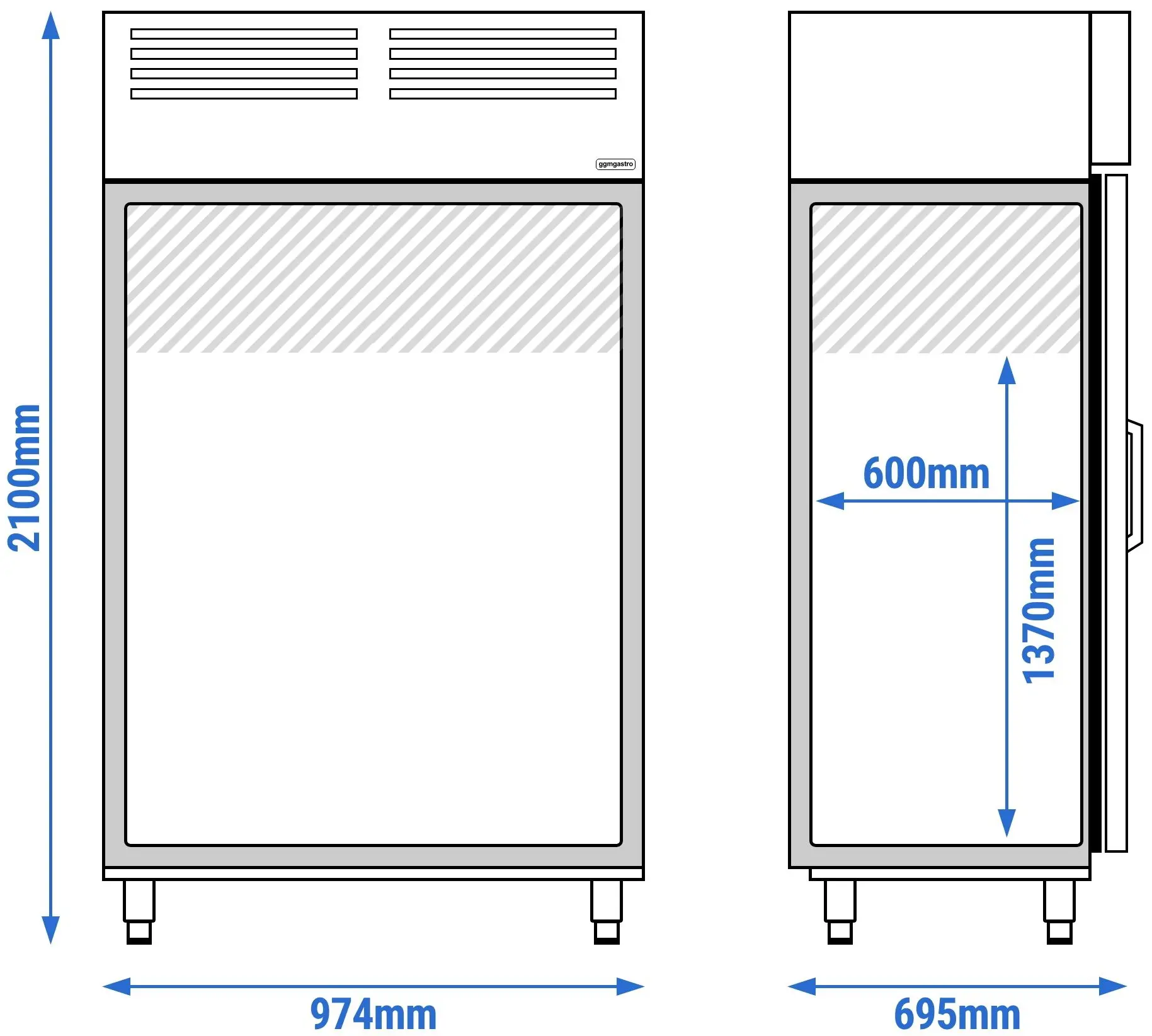 Dulap frigorific GGM Gastro Premium Plus KGI107T2G (Inox) - 5