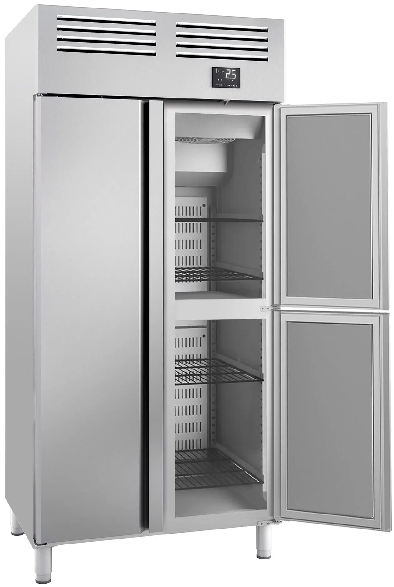 Холодильный шкаф GGM Gastro Premium Plus KGI107T3 (Inox) - 2