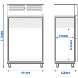 Холодильный шкаф GGM Gastro Premium Plus KGI107T3 (Inox) Thumb
