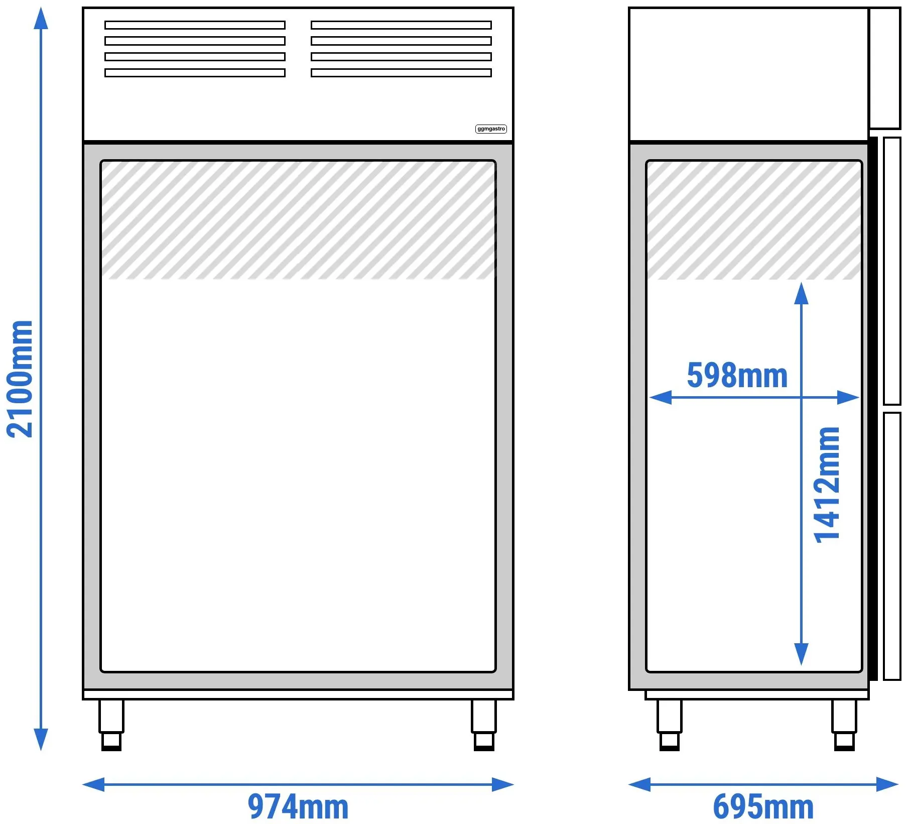 Холодильный шкаф GGM Gastro Premium Plus KGI107T3 (Inox) - 8