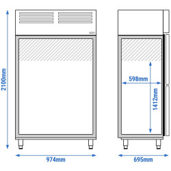 Dulap frigorific GGM Gastro Premium Plus KGI107T4 (Inox) Thumb