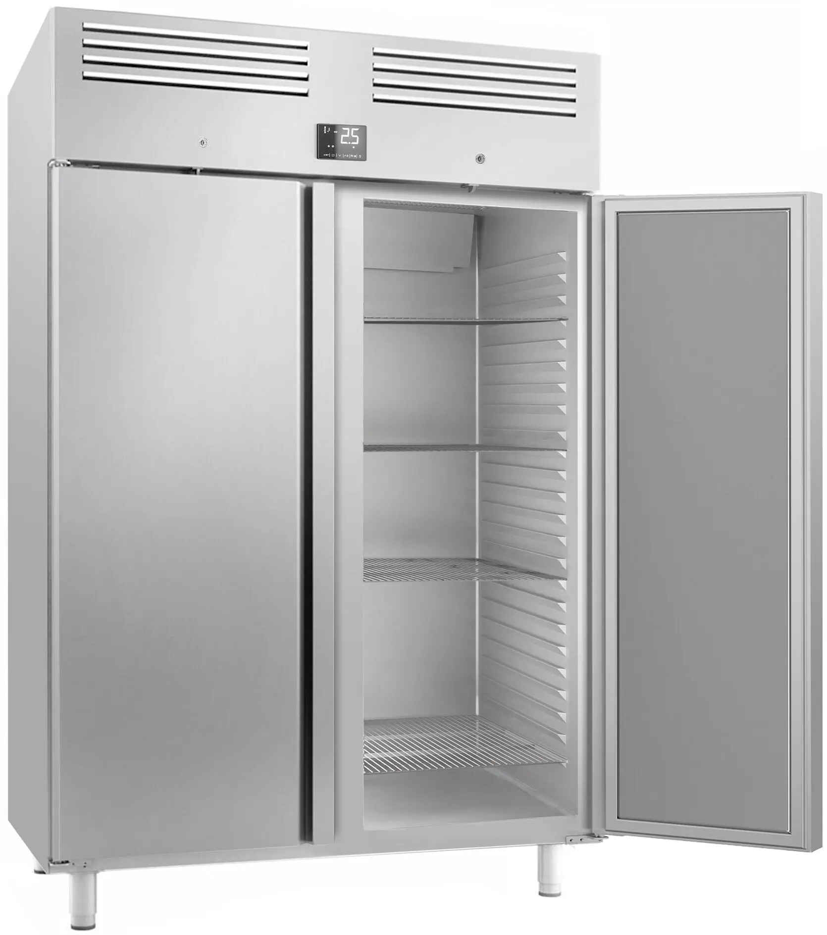 Холодильный шкаф GGM Gastro Premium Plus KGI148T2 (Inox) - 2