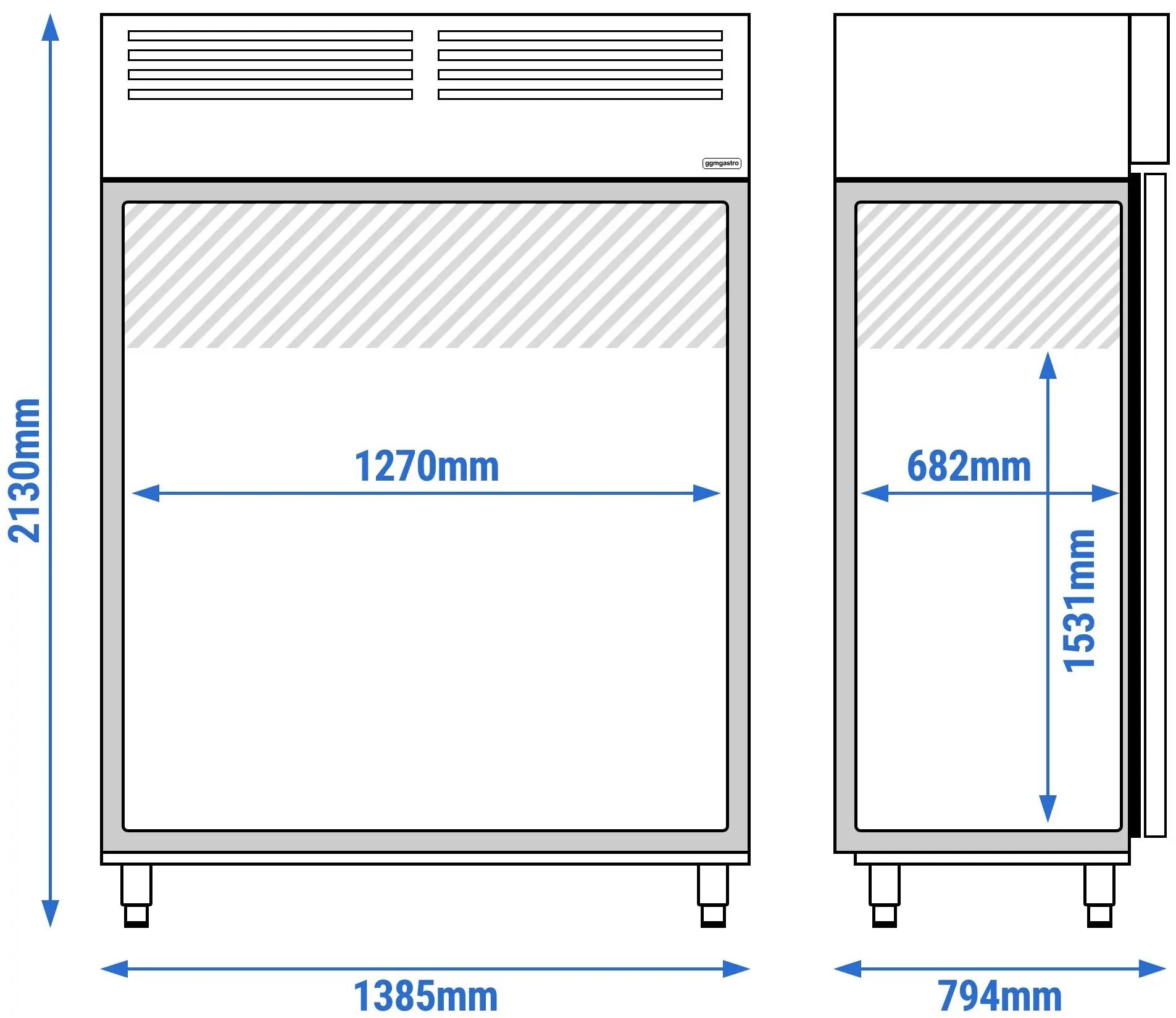 Холодильный шкаф GGM Gastro Premium Plus KGI148T2 (Inox) - 11