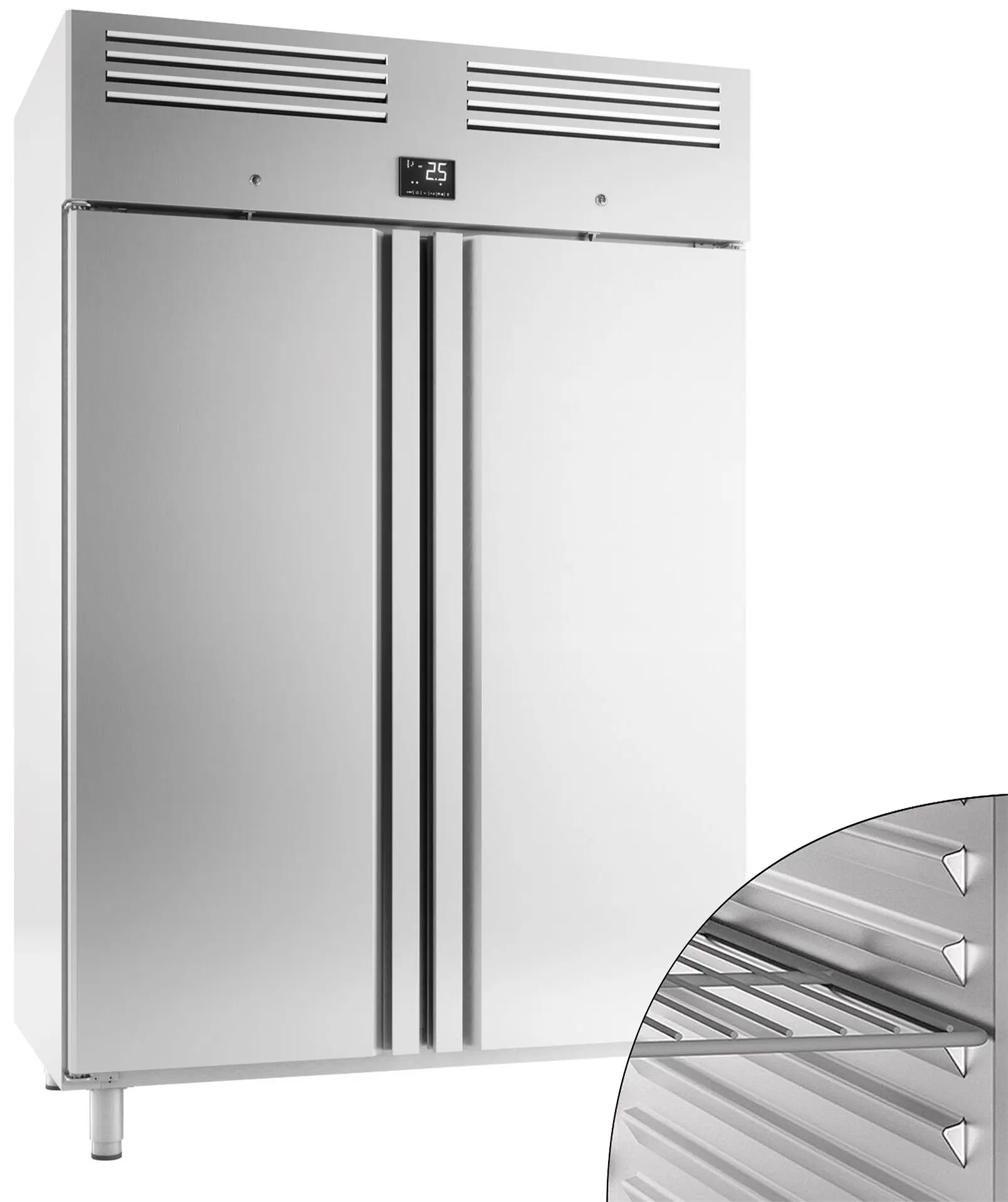 Холодильный шкаф GGM Gastro Premium Plus KGI148T2 (Inox) - 9