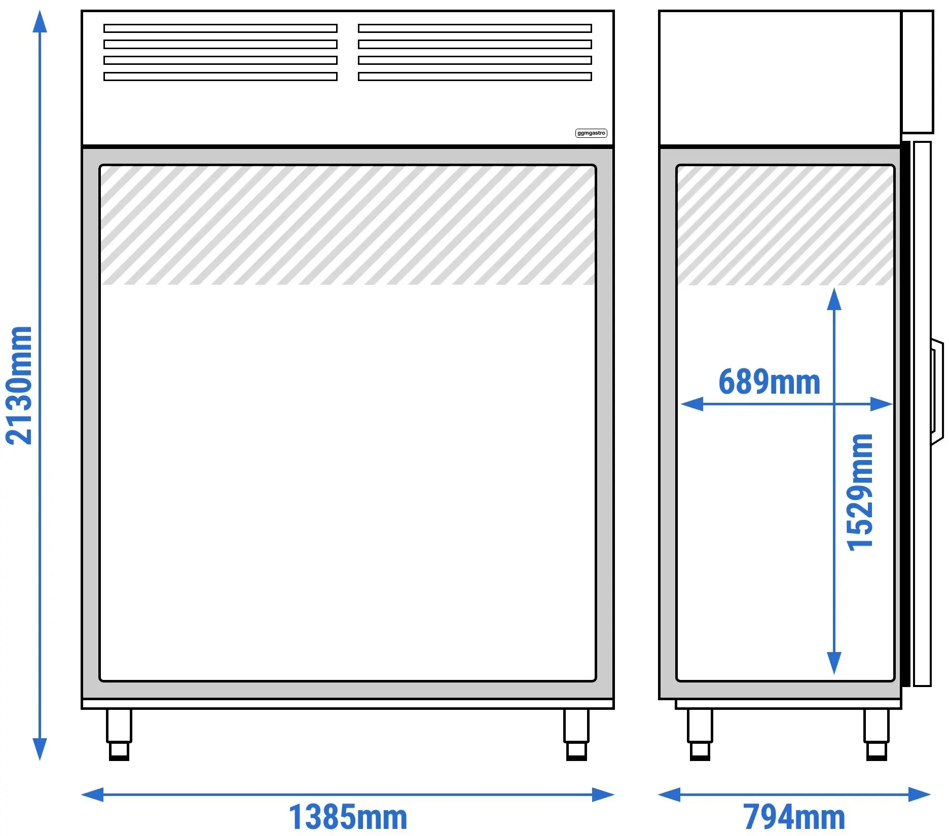 Dulap frigorific GGM Gastro Premium Plus KGI148T2G (Inox) - 7