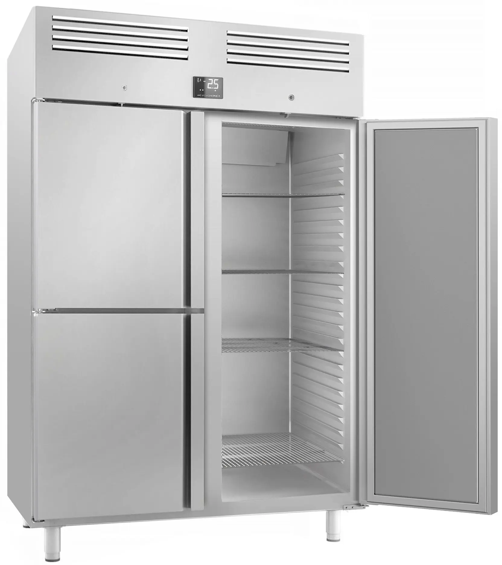 Холодильный шкаф GGM Gastro Premium Plus KGI148T3 (Inox) - 2