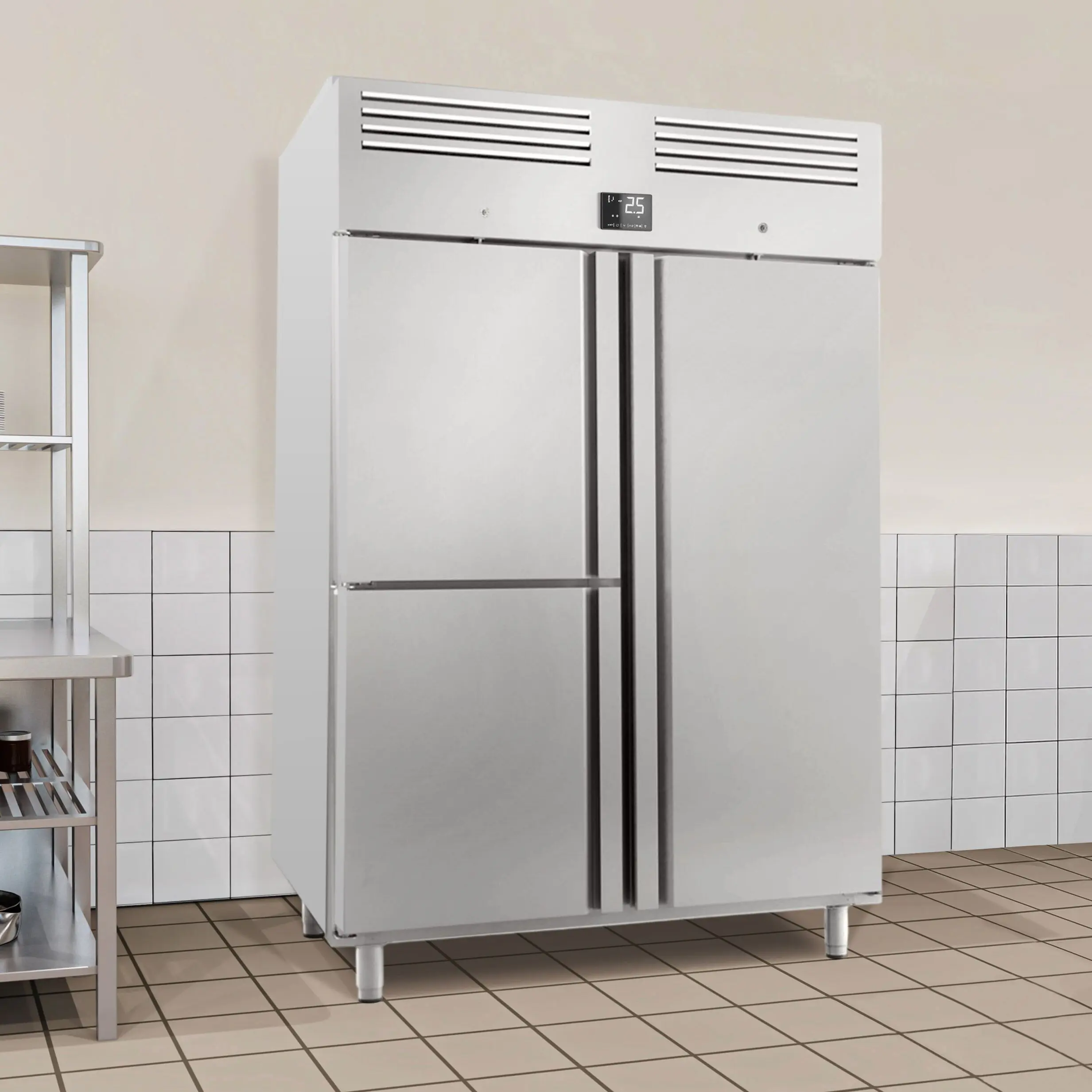 Холодильный шкаф GGM Gastro Premium Plus KGI148T3 (Inox) - 13