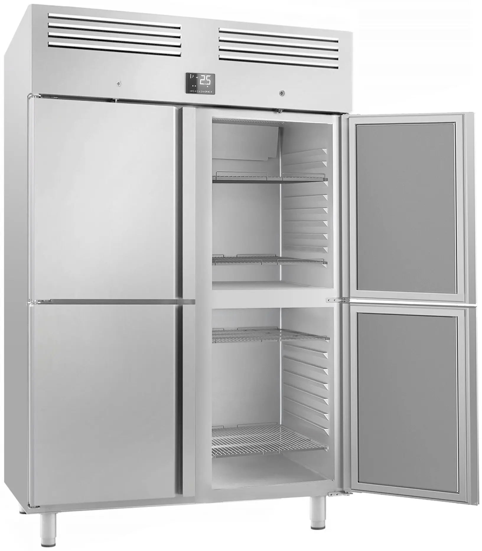 Холодильный шкаф GGM Gastro Premium Plus KGI148T4 (Inox) - 2