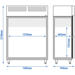 Холодильный шкаф GGM Gastro Premium Plus KGI148T4 (Inox) Thumb