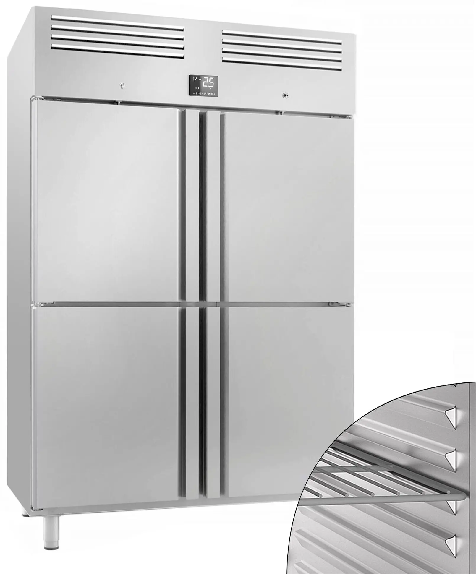 Холодильный шкаф GGM Gastro Premium Plus KGI148T4 (Inox) - 3