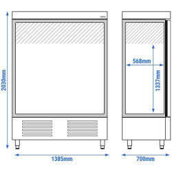 Dulap frigorific GGM Gastro Premium Plus KSI147T2 (Inox) Thumb