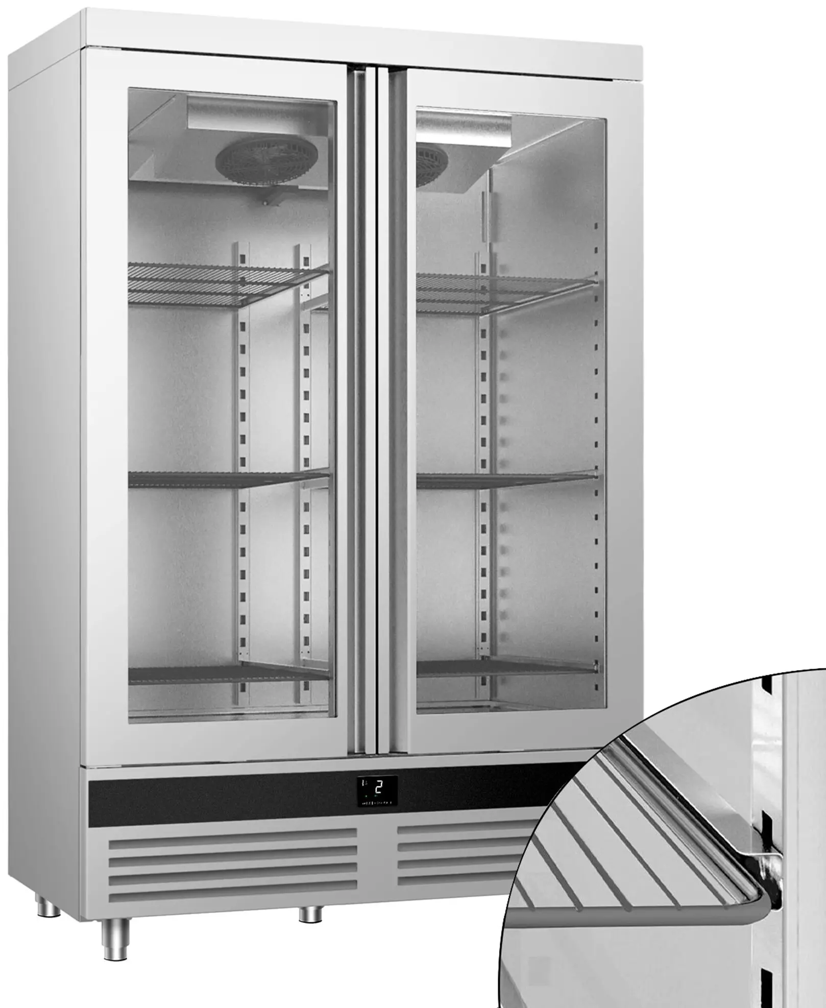 Холодильный шкаф GGM Gastro Premium SKND1200-2G (Inox) - 4