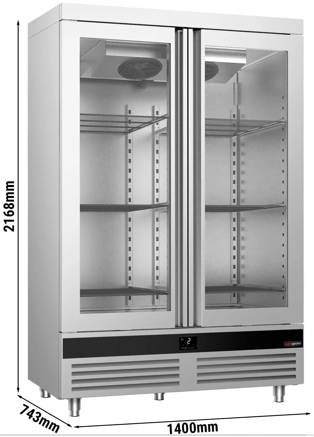 Холодильный шкаф GGM Gastro Premium SKND1200-2G (Inox) - 6