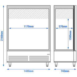 Холодильный шкаф GGM Gastro Premium SKND1200-2G (Inox) Thumb