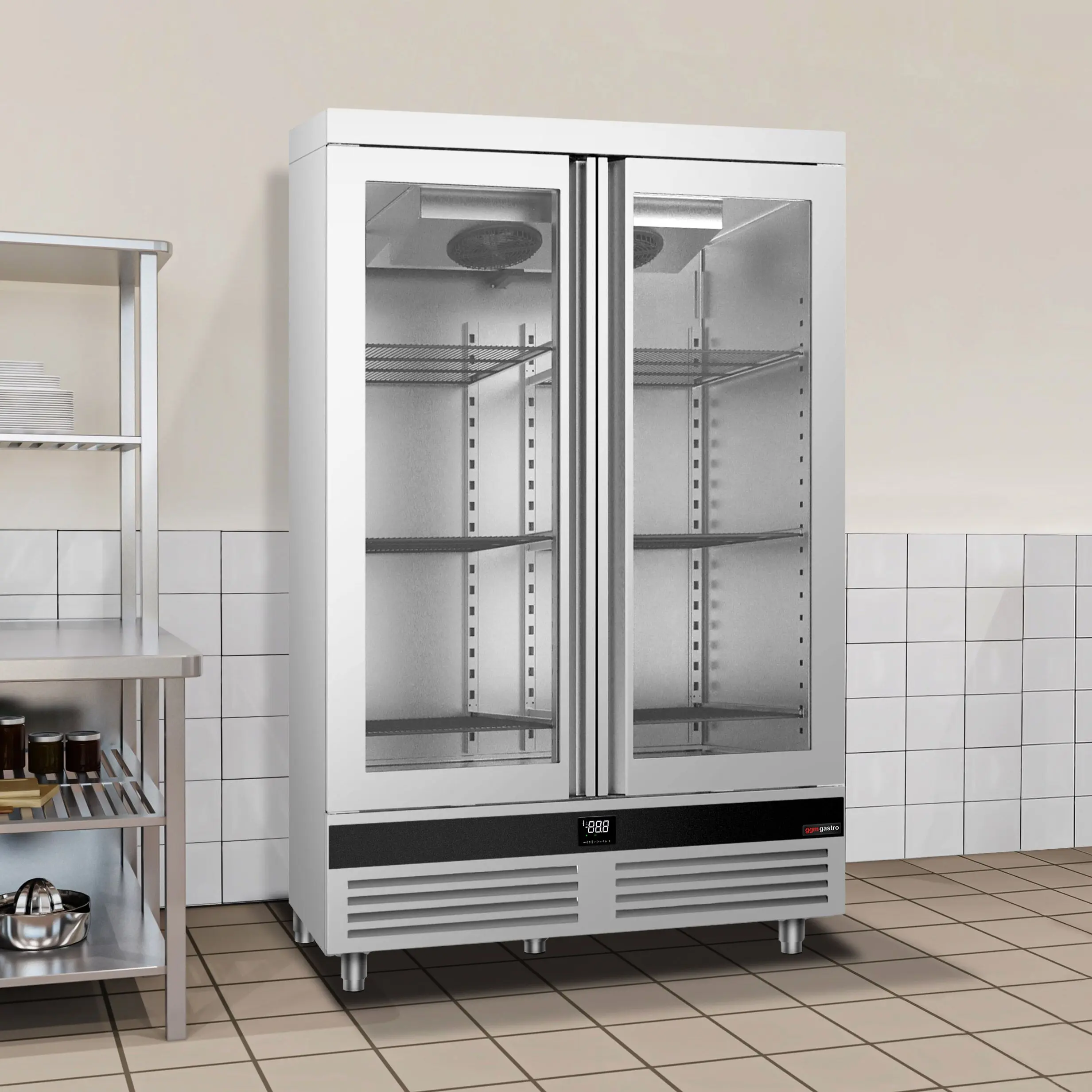 Холодильный шкаф GGM Gastro Premium SKND1200-2G (Inox) - 8
