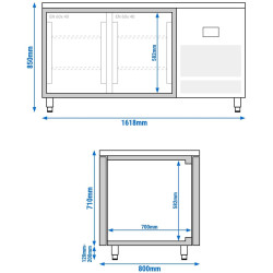 Masa frigorifica pentru panificaţie GGM Gastro BKGI168B (Inox) Thumb