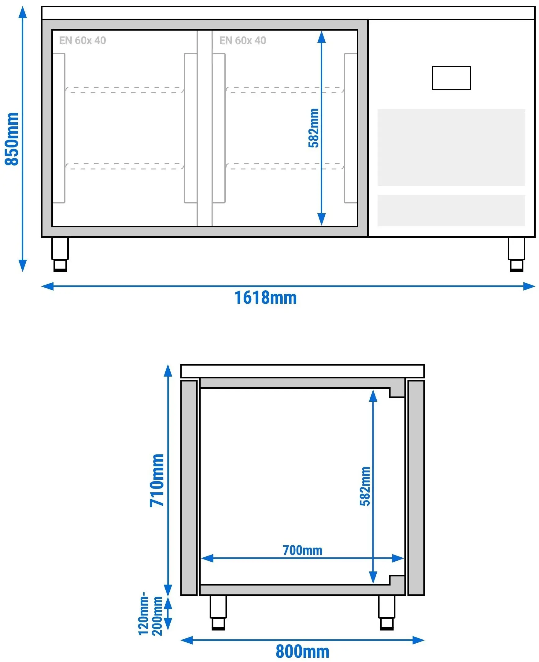 Masa frigorifica pentru panificaţie GGM Gastro BKGI168B (Inox) - 14