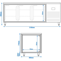 Masa frigorifica pentru brutărie GGM Gastro BKGI228B (Inox) Thumb