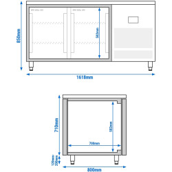 Masa frigorifica pentru panificaţie GGM Gastro BKI168B (Inox) Thumb