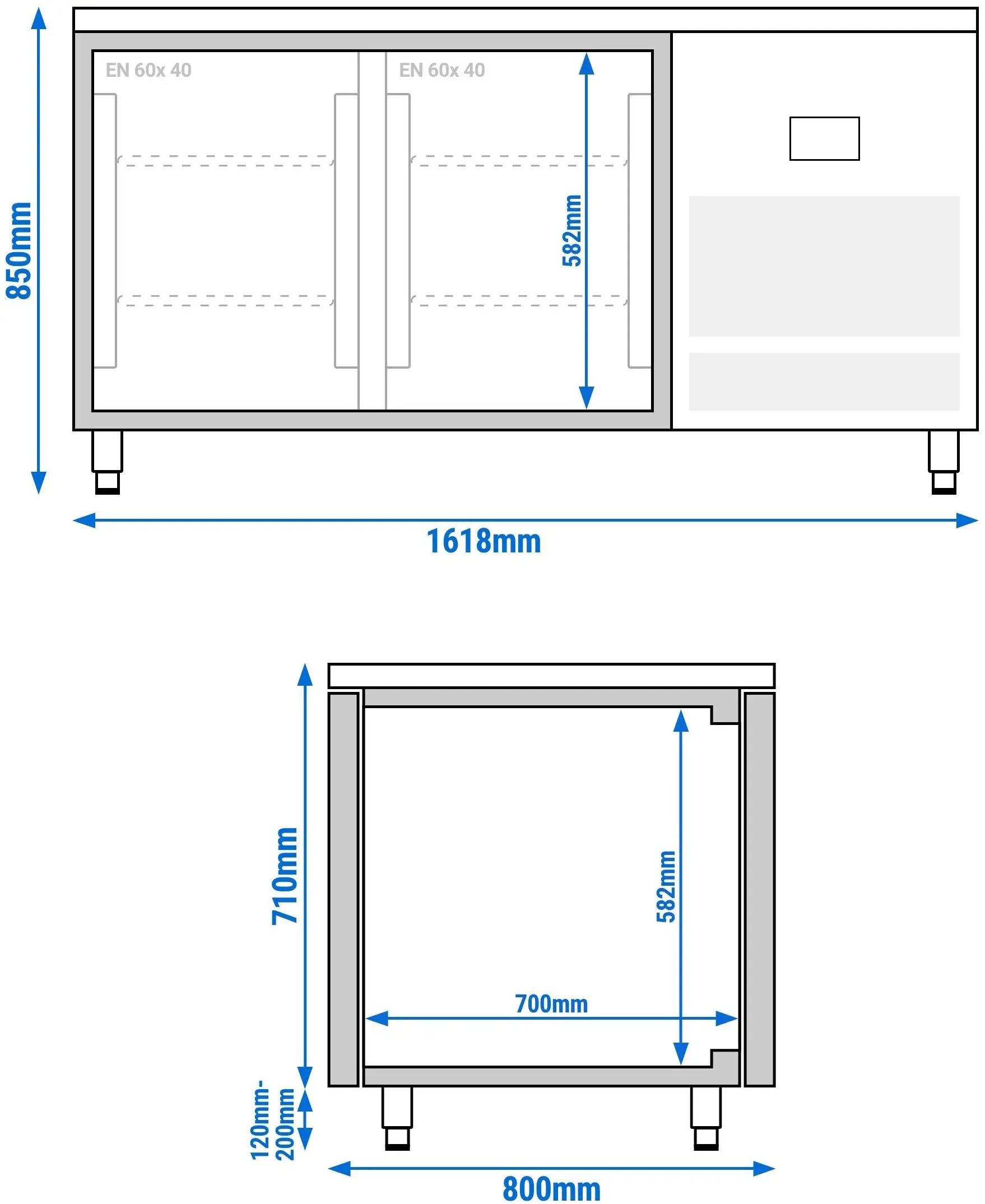 Masa frigorifica pentru panificaţie GGM Gastro BKI168B (Inox) - 12