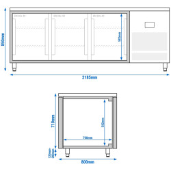 Холодильный стол для пекарни GGM Gastro BKI228B (Inox) Thumb
