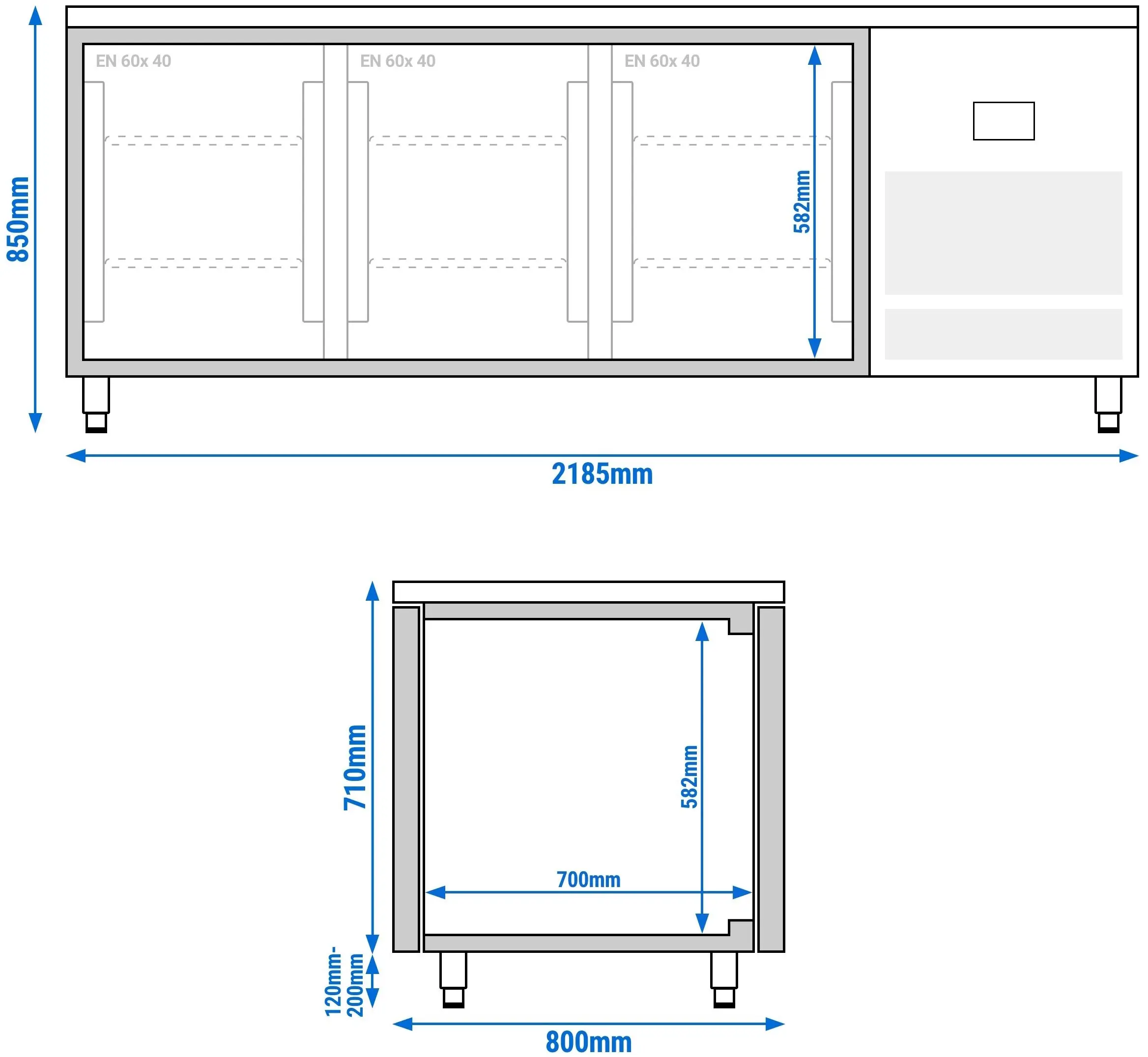 Холодильный стол для пекарни GGM Gastro BKI228B (Inox) - 10