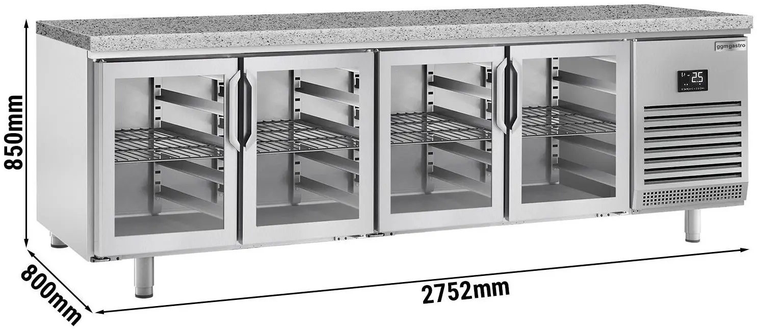 Masa frigorifica pentru brutărie GGM Gastro BKI288G (Inox) - 10