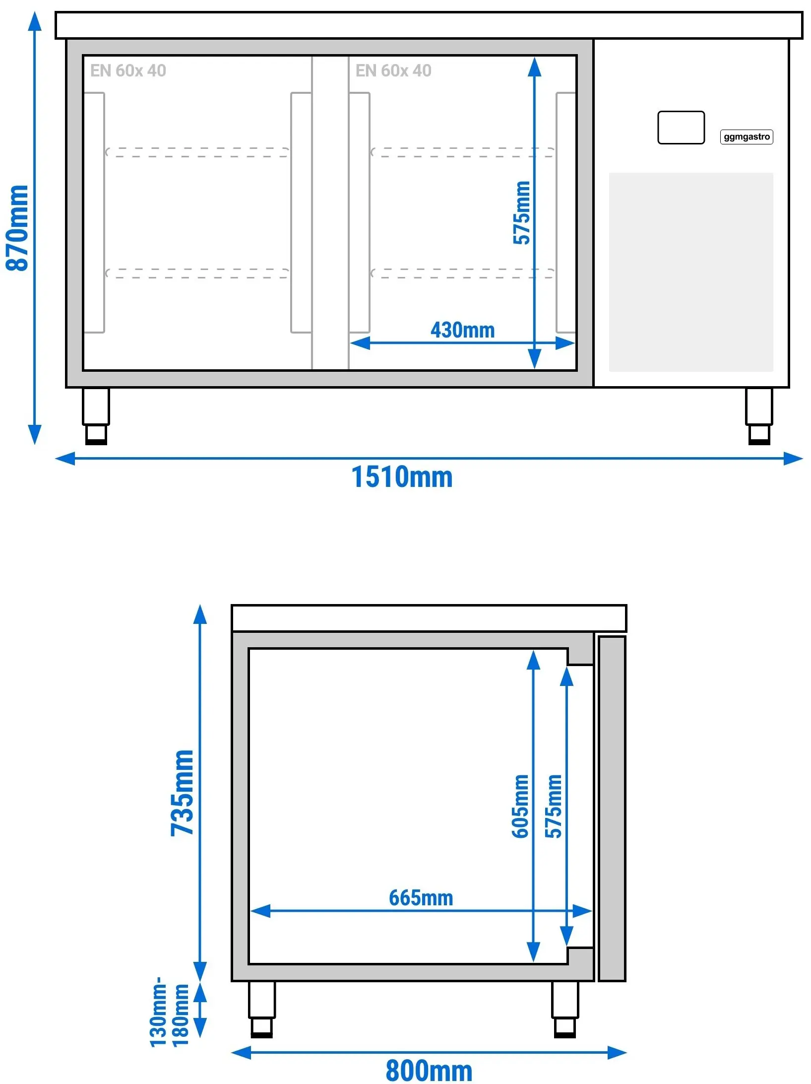 Холодильный стол для пекарни GGM Gastro BKTF158-EF (Inox) - 7