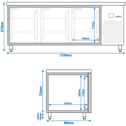 Masa frigorifica pentru panificaţie GGM Gastro BKTF218-EF (Inox) Thumb