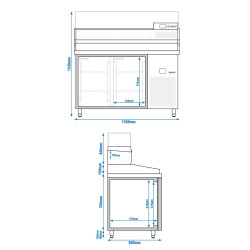 Masa frigorifica pentru pizza GGM Gastro POF158-EF#AGF154N (Inox) Thumb