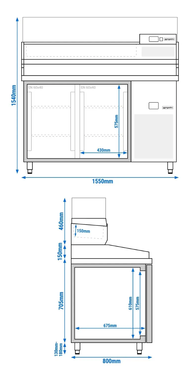 Masa frigorifica pentru pizza GGM Gastro POF158-EF#AGF154N (Inox) - 7