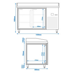 Masa frigorifica pentru pizza GGM Gastro POF158-EF (Inox) Thumb