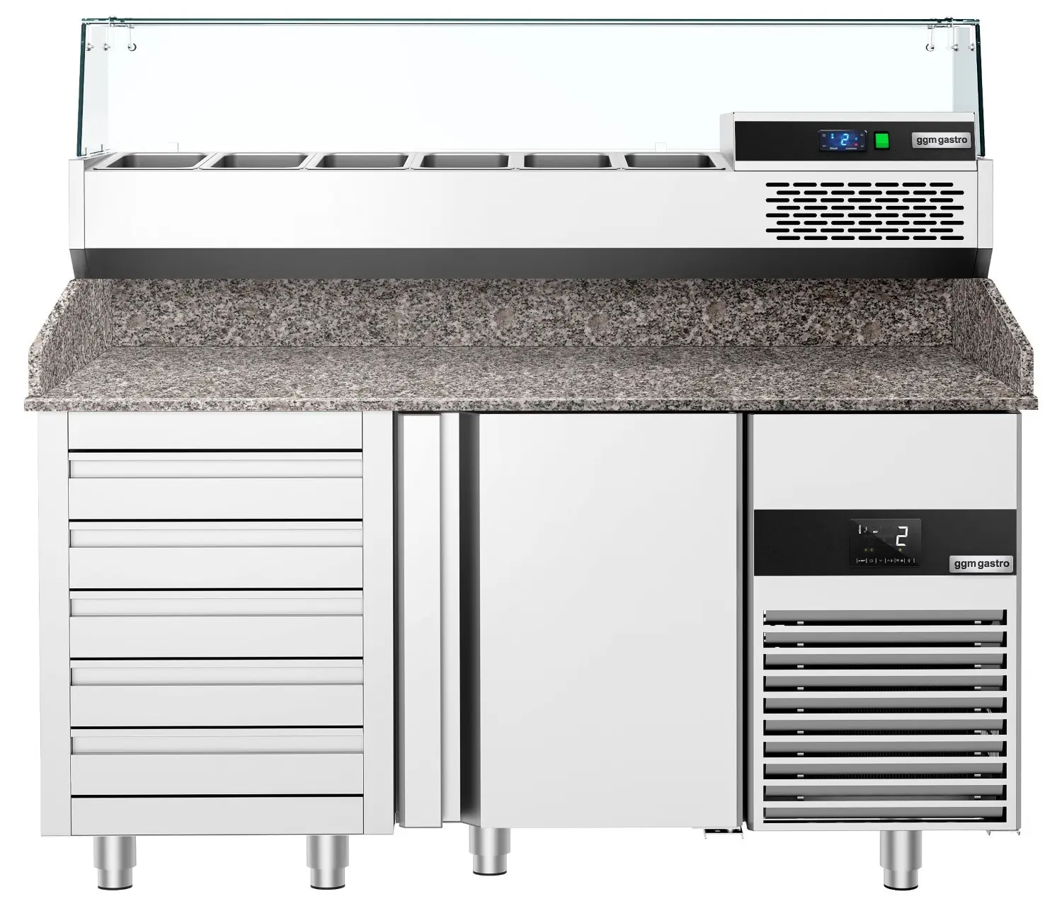 Masa frigorifica pentru pizza GGM Gastro POF158S-EF#AGF154N (Inox) - 2