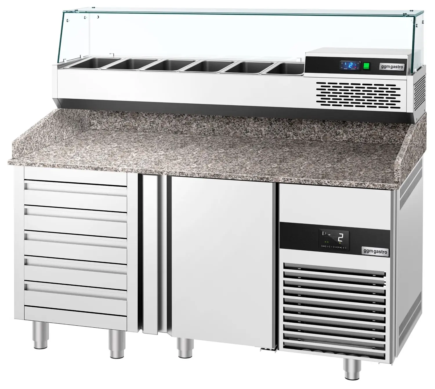 Masa frigorifica pentru pizza GGM Gastro POF158S-EF#AGF154N (Inox) - 3